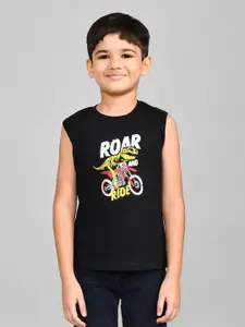 Lux Cozi Boys Printed Round Neck Sleeveless Pure Cotton T-shirt With Shorts