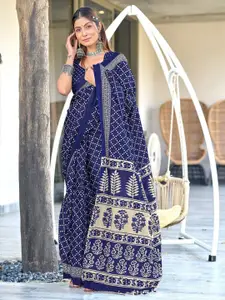 Anouk Bandhani Pure Cotton Block Print Saree