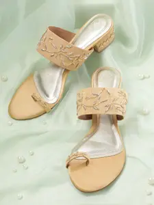 House of Pataudi Ethnic Embellished Block Heels