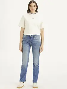 Levis Women Cotton Slim Fit High-Rise Light Fade Jeans
