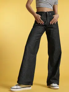 glitchez Women Faded Wide Leg Jeans