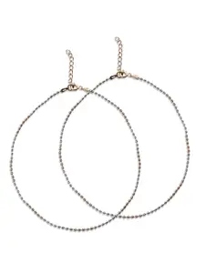 Satlaa 925 Sterling Silver Rose Gold-Plated Lightweight Anklet