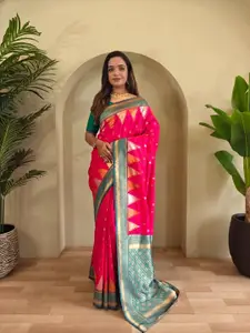 Anouk Woven Design Zari Silk Blend Kanjeevaram Saree