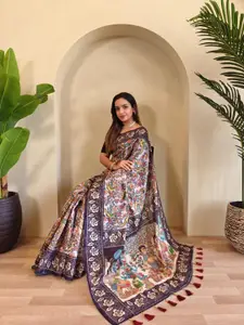 Anouk Kalamkari Printed Chanderi Saree