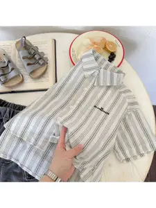 StyleCast x Revolte Boys Striped Cutaway Collar Short Sleeves Cotton Shirt