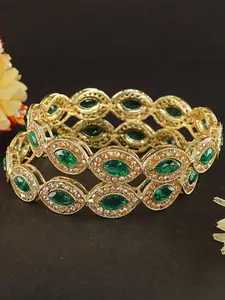 LAVAZZA Set Of 2 Amercian Diamond Studded Kada Bangles