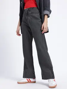 glitchez Women Front Seam Wide Leg Jeans