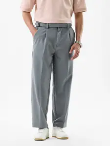 Snitch Men Textured Pleated Trousers