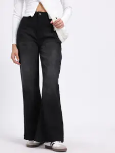 glitchez Women High-Rise Light Fade Wide Leg Jeans