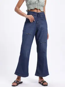 glitchez Women Faded Wide Leg Jeans