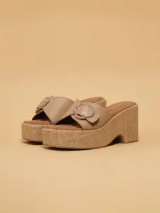 ERIDANI August Women Open Toe Wedge Sandals with Buckles