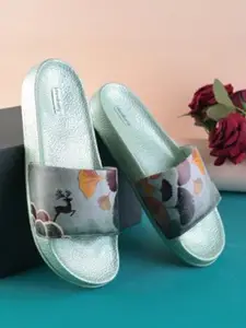 DressBerry Women Printed Waterproof Slip-On Sliders