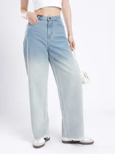 glitchez Women Baggy High-Rise Heavy Fade Jeans