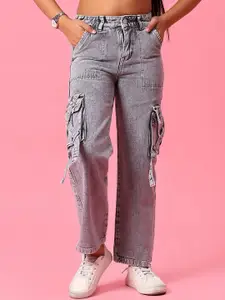 V-Mart Girls Regular Fit Mid-Rise Clean Look Light Fade Non Stretchable Jeans