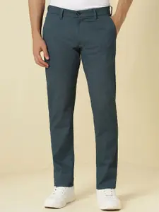 Allen Solly Men Textured Slim Fit Mid-Rise Trousers