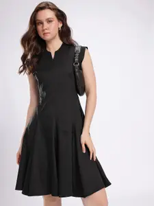 Stylecast X Hersheinbox Paneling Cap Sleeves Flared Hem A-Line Dress