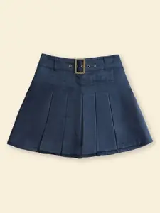 INCLUD Girls A-Line Pleated Skirt with Hidden Shorts