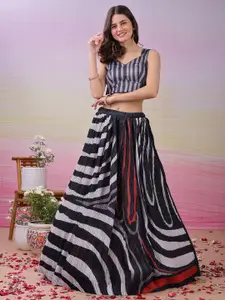 SAPTRANGI Printed Beads And Stones Ready To Wear Lehenga With Blouse