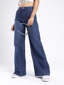 glitchez Women Wide Leg Light Fade Jeans