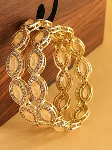 LAVAZZA Set Of 2 Amercian Diamond Studded Kada Bangles