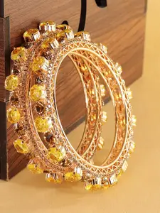 LAVAZZA Set Of 2 Amercian Diamond Studded Kada Bangles