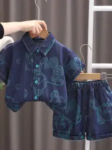 StyleCast x Revolte Boys Printed Shirt With Shorts