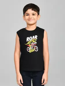 Lux Cozi Boys Printed Round Neck Sleeveless Pure Cotton T-shirt With Shorts