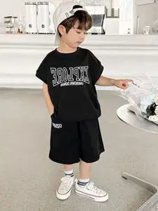 StyleCast x Revolte Boys Printed Pure Cotton T-shirt With Shorts