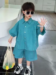 StyleCast x Revolte Boys Pure Cotton Shirt With Shorts