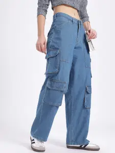 glitchez Women Cargo Pockets Baggy Jeans