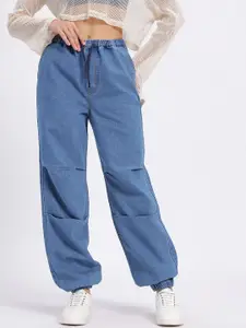 glitchez Women Pleated Baggy Fit Jogger Jeans