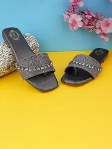 BAESD Women Embellished Party Open Toe Flats