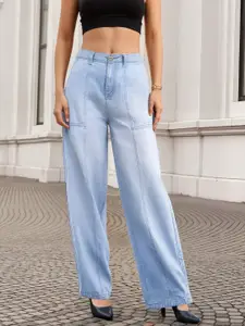 glitchez Women Panelled Baggy High-Rise Jeans