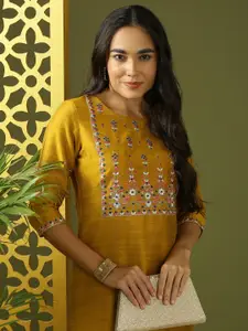 Anouk Women Ethnic Motifs Embroidered Kurta