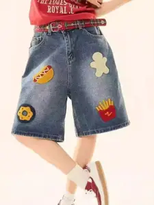 StyleCast Women Embroidered Denim Shorts