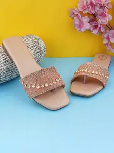 BAESD Women Embellished Party Open Toe Flats