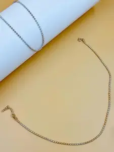 Satlaa 925 Sterling Silver Rhodium-Plated Lightweight Anklet