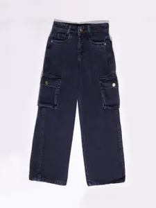 V-Mart Girls Regular Fit Mid-Rise Light Fade Non Stretchable Cotton Jeans