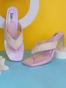 BAESD Women Embellished 3 inches Block Sandals