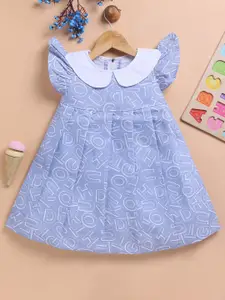 Toonyport Girl Printed Peter Pan Collar Fit & Flare Dress