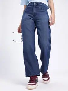 glitchez Women Faded Barrel Fit Jeans