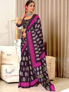 Anouk Ethnic Motifs Printed Pure Cotton Ikat Saree