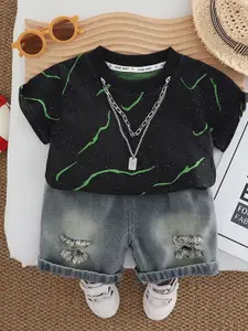 StyleCast x Revolte Boys Printed T-shirt With Capris