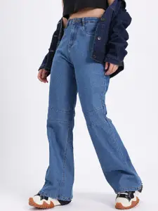 glitchez Women Paneled Bootcut Flare Jeans