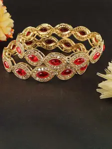 LAVAZZA Set Of 2 Amercian Diamond Studded Kada Bangles