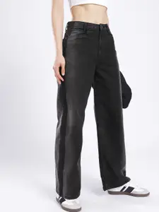 glitchez Women Baggy Wide Leg High-Rise Light Fade Jeans