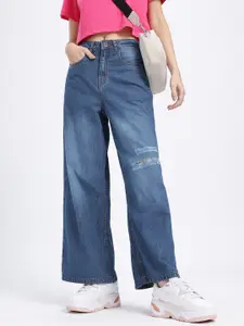 glitchez Women Ripped Rebel Baggy Wide Leg Jeans