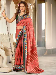 Anouk Geometric Printed Pure Cotton Ikat Saree