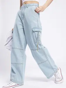 glitchez Women Panelled Baggy Jeans