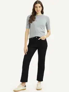 Levis Women Straight Fit Mid-Rise Jeans